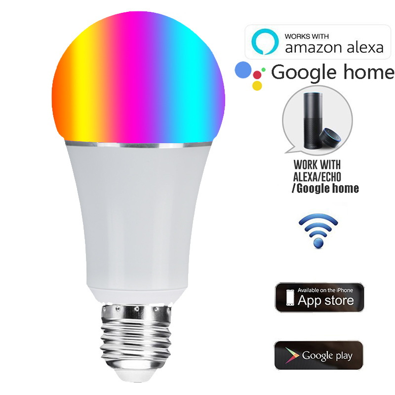 E27 WiFi Smart RGBW LED Light Bulb - Compatible APP Remote Control, Alexa, Google Assistant E27 WiFi Smart RGBW LED Light Bulb - Compatible APP Remote Control, Alexa, Google Assistant
